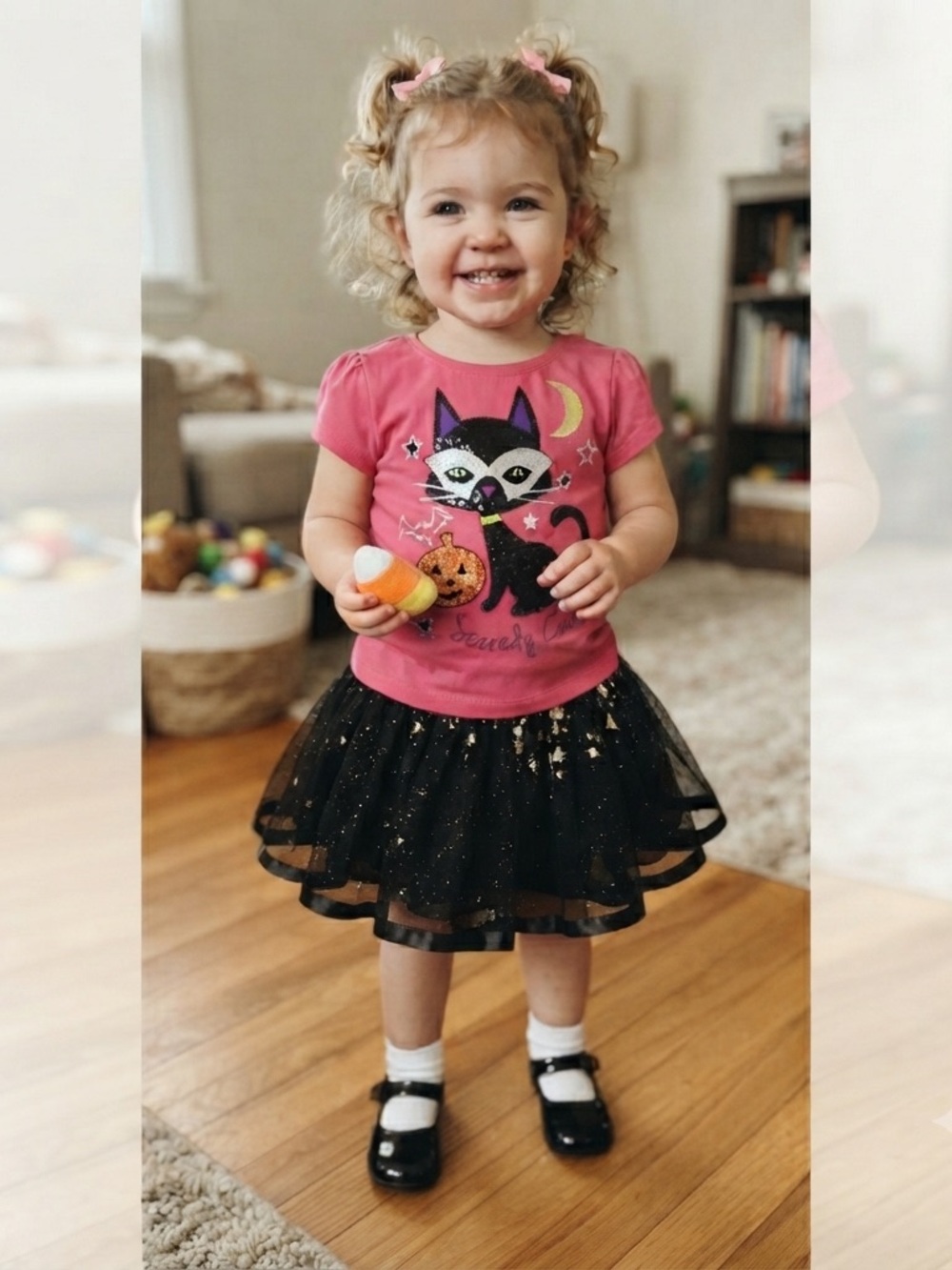 Black Cat & Skirt Halloween Outfit Size 24 Months